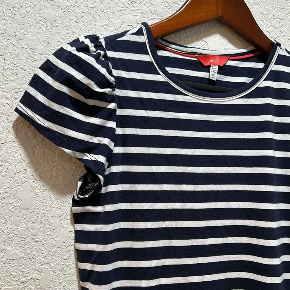 Joules & 7 for all mankind SET size 12 GUC blue striped top and blue